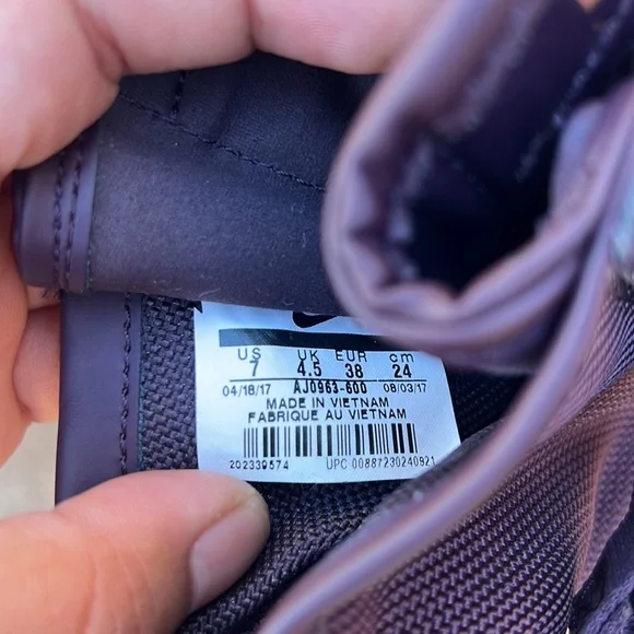 Nike Air SF AF 1 Purple Shoes AU 7, ER 38, cm 24 | As-is Missing 2 Belts Accesor - Picture 9 of 16